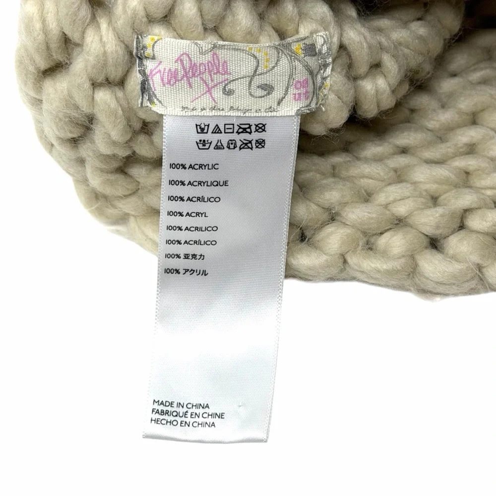 Free People Cozy Up Color Block Pom‎ Beanie